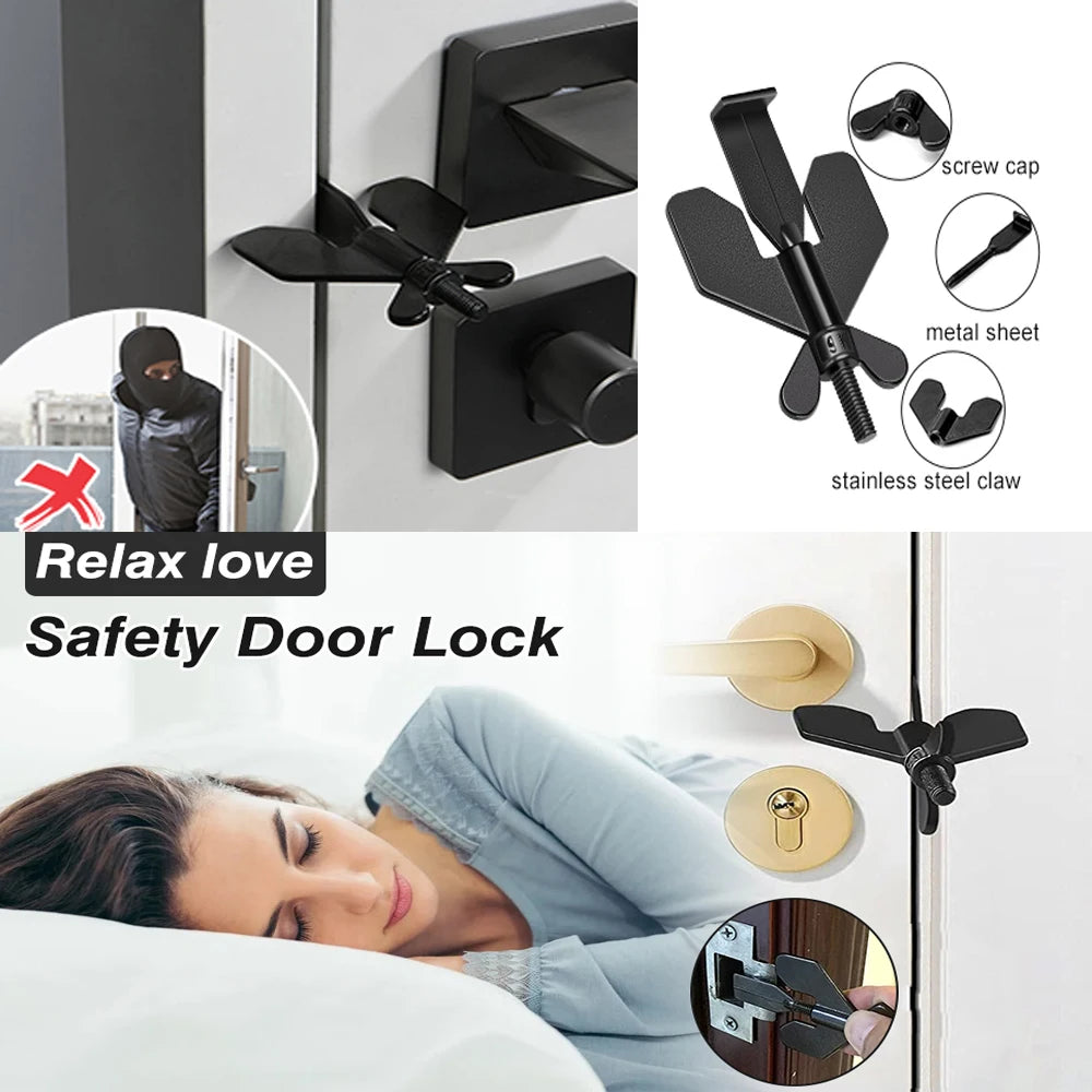 1/2/4Pcs Portable Door Lock Privacy Extra Security Lock anti Theft Travel inside Door Locker for Traveling Home Bedroom Apartmen