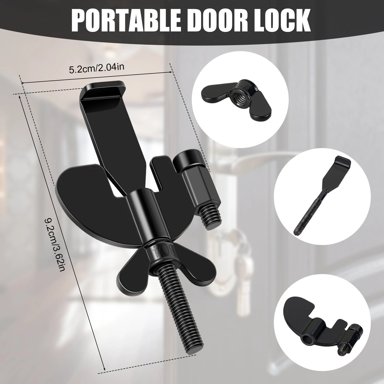 1/2/4Pcs Portable Door Lock Privacy Extra Security Lock anti Theft Travel inside Door Locker for Traveling Home Bedroom Apartmen